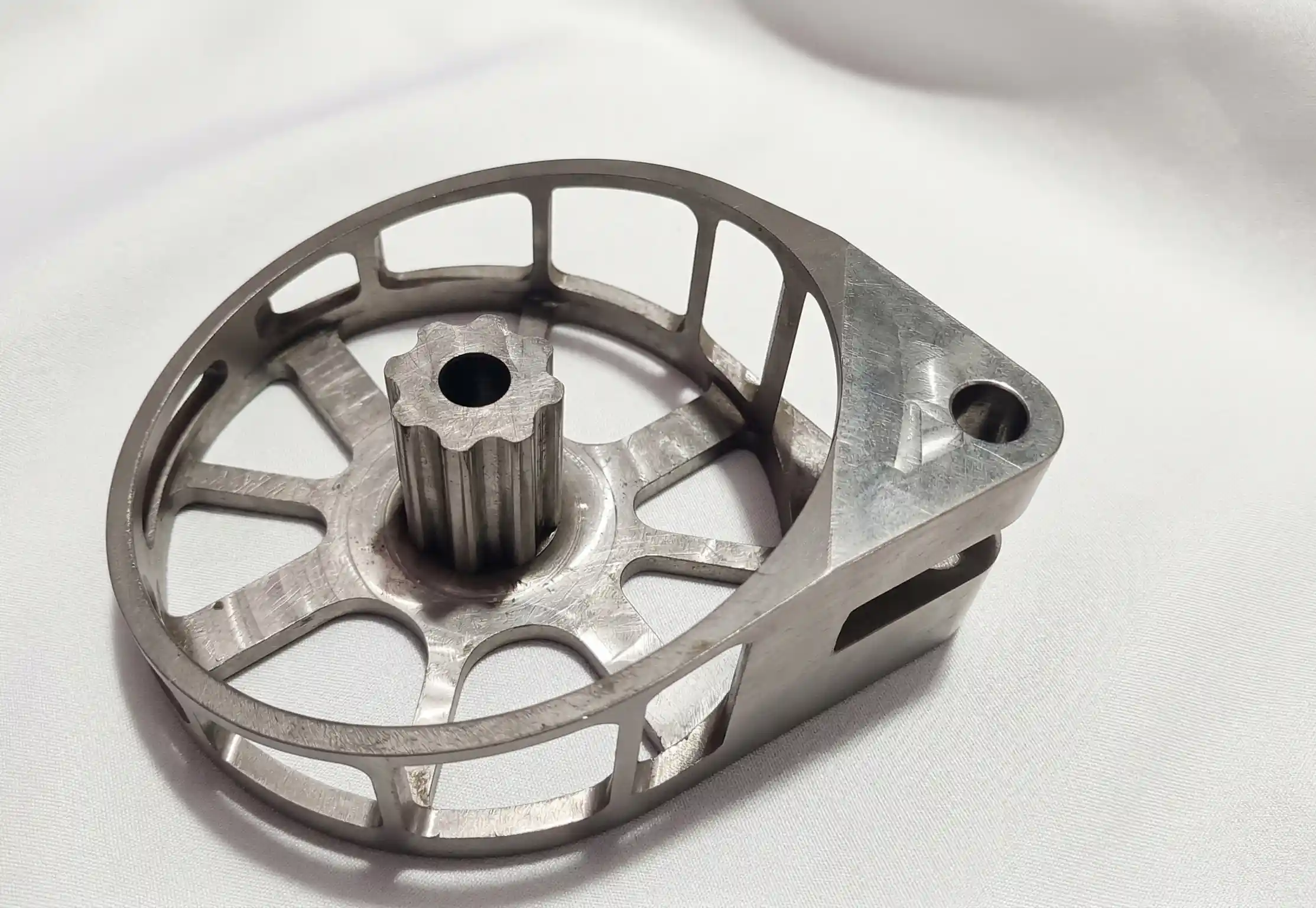 Multi-feature machined structure from Suguna’s work portfolio